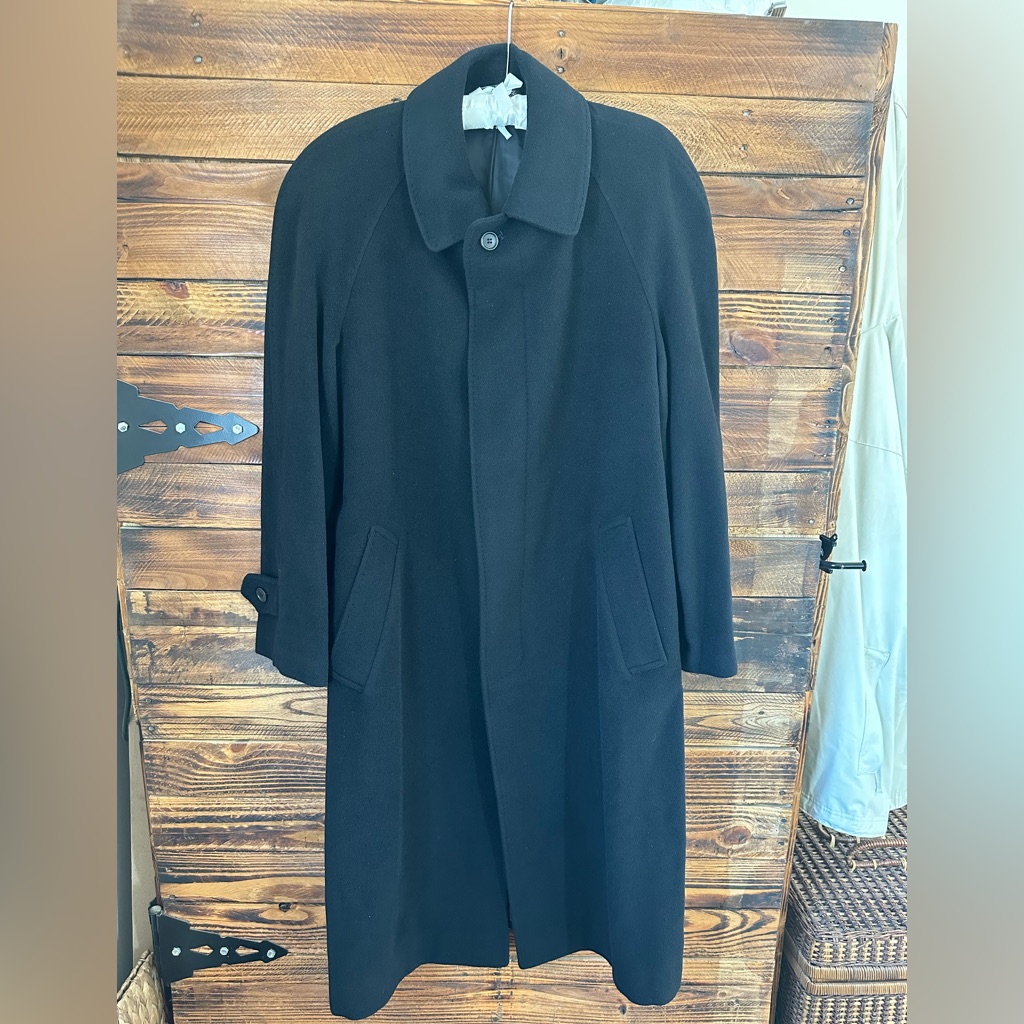 Italian Cashmere Wool Overcoat Made In Italy Black Luxury Coat - Sorgente